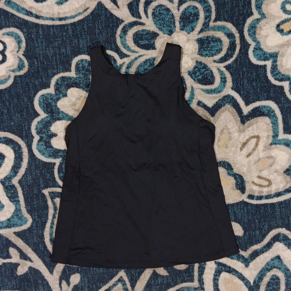 Athleta black racer back athletic workout tank top sz small